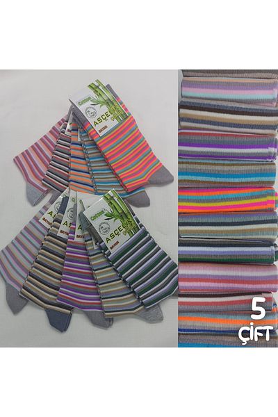 Asçelik Set of 5 Striped Pattern Sockets