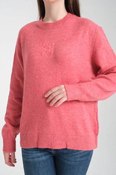 ŞEYDA ERTEM Salmon Colored Wool Sweater - Embroidered Front