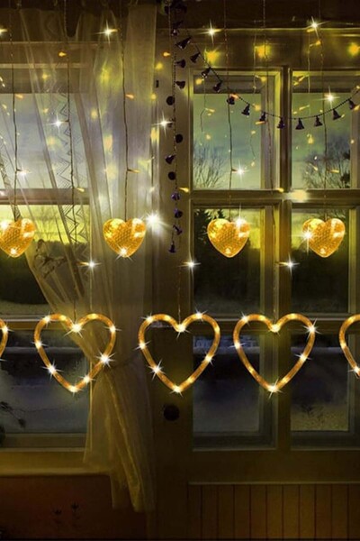 CİYU Kalp perde led 5 mt. günışığı kalp led