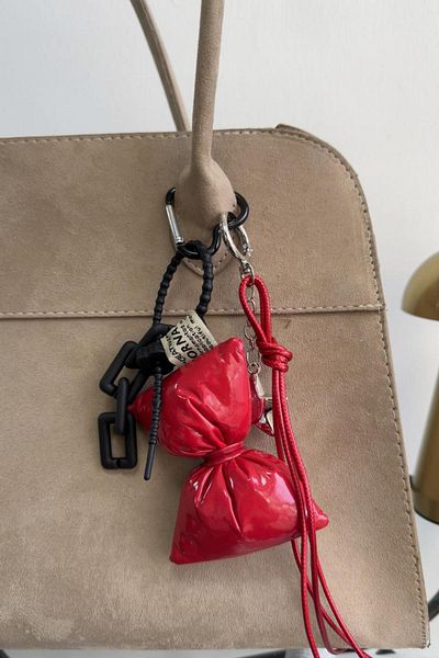 LEONAS Αξεσουάρ τσάντας Charm Μπρελόκ Κορδέλα Κόκκινη