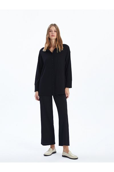 LC Waikiki Pantaloni de damă texturați cu talie elastică