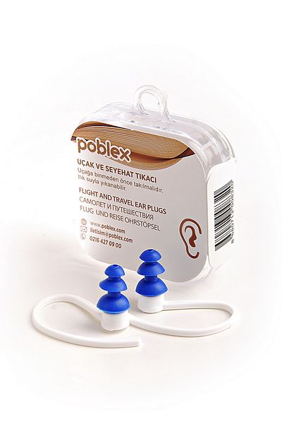 Poblex قابس الطائرة والسفر 1 زوج محاصر