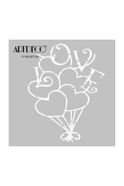 Artdeco Stencil 30X30 Heart Balloon