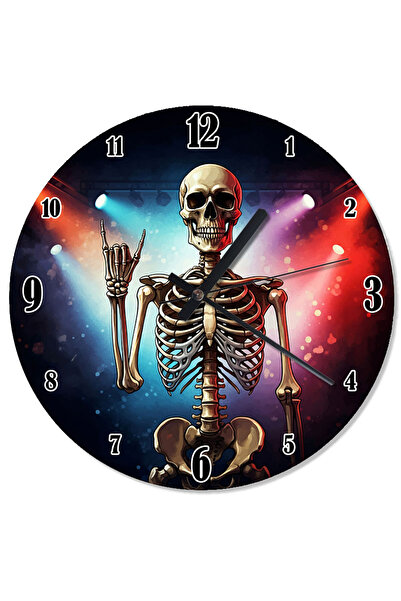 karizmart ساعة حائط منقوشة على شكل هيكل عظمي على المسرح