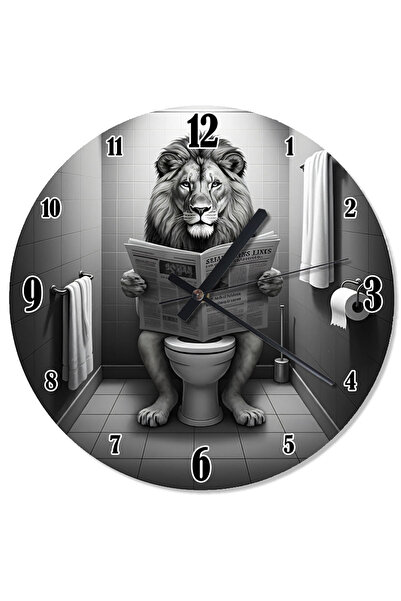 karizmart ساعة حائط بتصميم أسد يقرأ الصحف