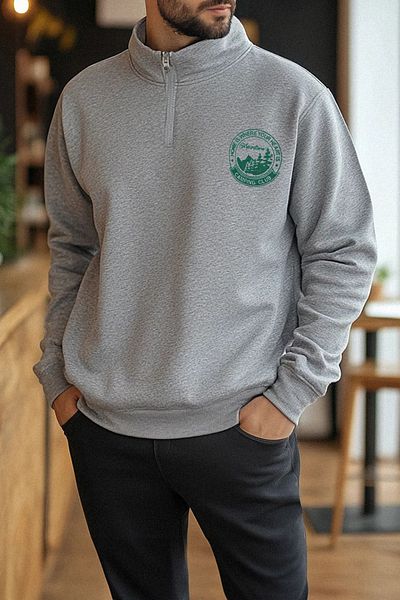 Edit by Trendyol Gray Fleece Zippered Thick Inside Sweatshirt - Regular Cut Tedaw25Sw00072