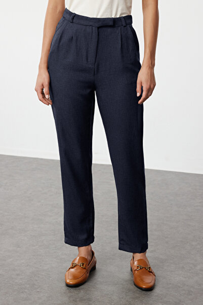 Trendyol Modest Námořnická modrá tkaná bunda - kalhoty spodní - horní sada TCTSS24US00093