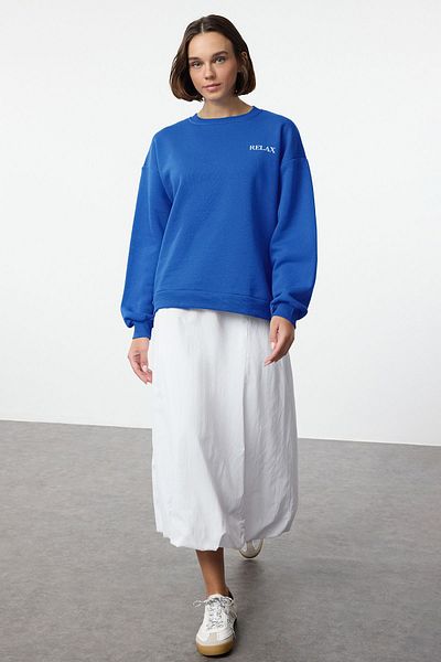 Trendyol Collection Fleecová mikina s barevným oversize potiskem Saks - Twoaw25sw00210