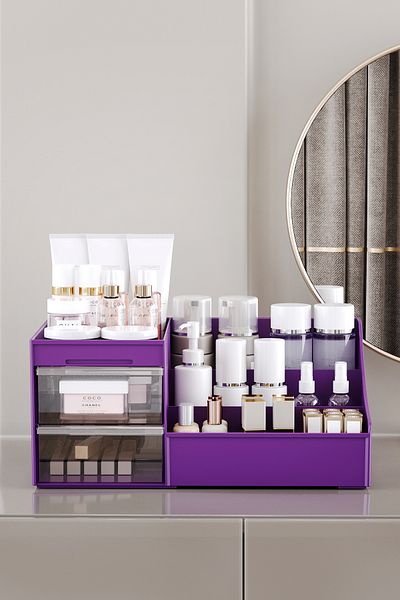 Pufwin Home Organizator de machiaj Elegance Xl cu sertare Cosmetice Bijuterii Parfum Ser Cremă Organizator de birou de machiaj