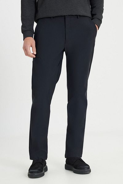ALTINYILDIZ CLASSICS Men's Black Slim Fit Slim Fit Waist Tie Side Pocket Stretchy Casual Pants