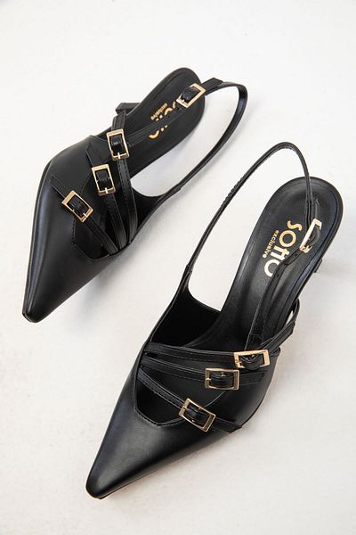 SOHO Classic Black Women's Heeled Shoes - 20169