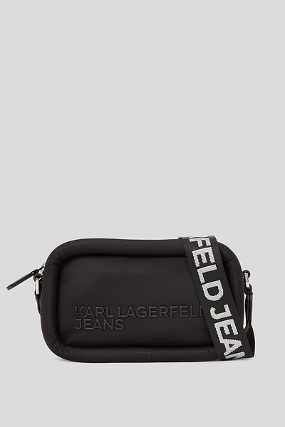 Karl Lagerfeld Schwarze Jeans-Umhängetasche für Damen – 22 x 11 x 7,5 cm, 246J3016