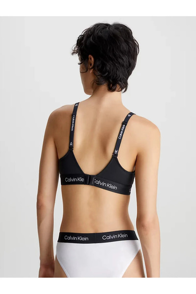 Calvin Klein Kadın Siyah Spor Sütyeni - Logolu Pamuklu, Hafif Destekli 000qf7218e-ub1