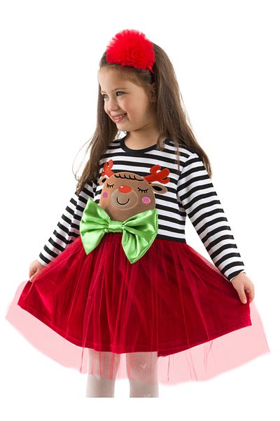 Denokids Kokoş Mädchen-Tüll-Neujahrskleid in Rot