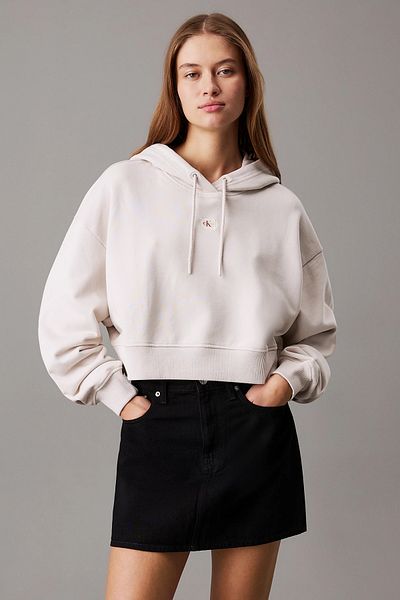 Calvin Klein Dámská mikina s kapucí s tkaným štítkem – pohodlný a stylový design