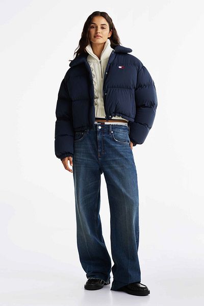 Tommy Hilfiger TJW CRP Badge Collar Down Puffer – uvolněný střih
