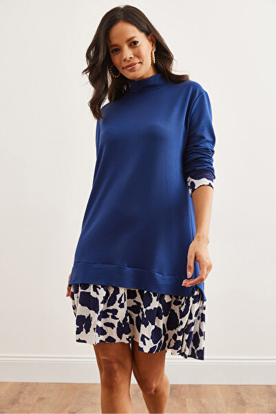 Olalook Γυναικείο φόρεμα Navy Blue Ecru Thessaloniki - ELB- 19000965