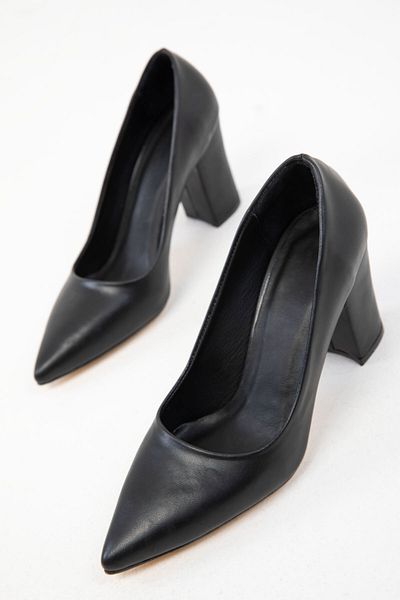 SOHO Genuine Leather Black Women's Heeled Shoes - 20185