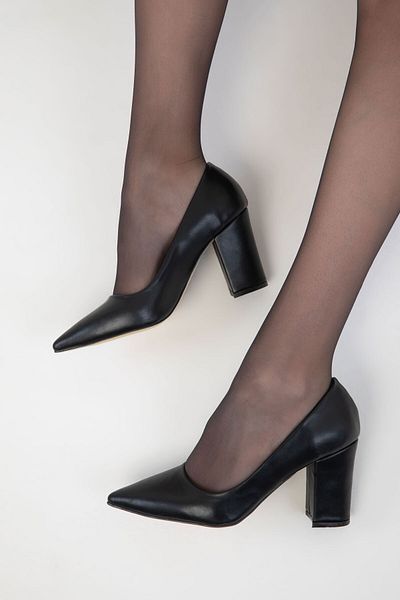 SOHO Genuine Leather Black Women's Heeled Shoes - 20185