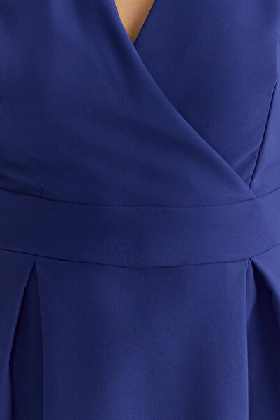 Trendyol Collection Virágcserép derékra nyíló redős részlet mini szőtt ruha TWOSS20EL1639