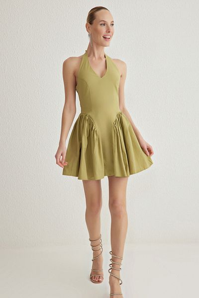 Trendyol Collection Πράσινο υφαντό φόρεμα από ποπλίνα σε Α κοπή TPRSS25EL00136