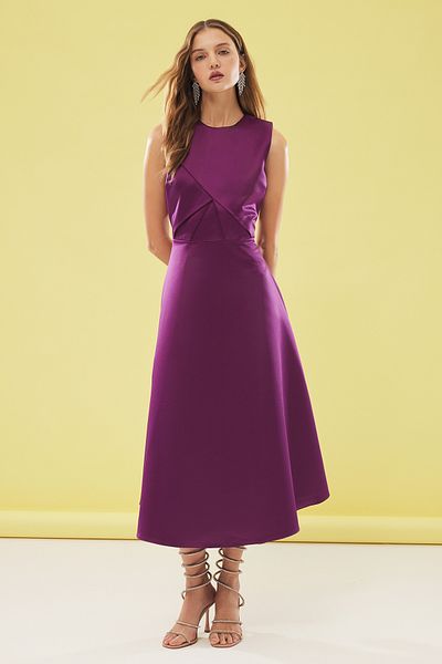 Trendyol Collection Κομψό φόρεμα από σατέν υφαντό δαμάσκηνο TPRSS25EL00076