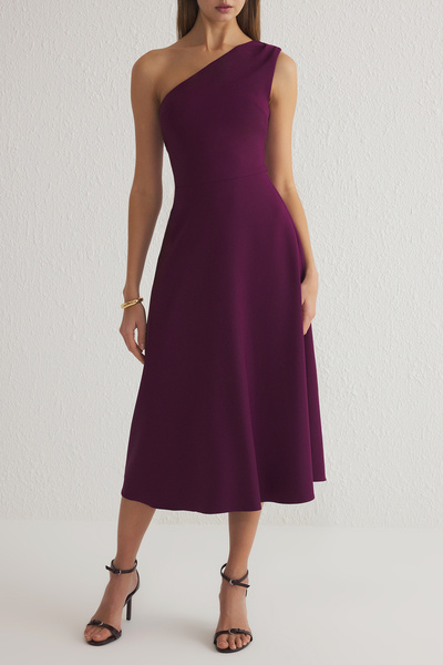 Trendyol Collection Plum Plain Midi Woven Dress Twoss25El00273