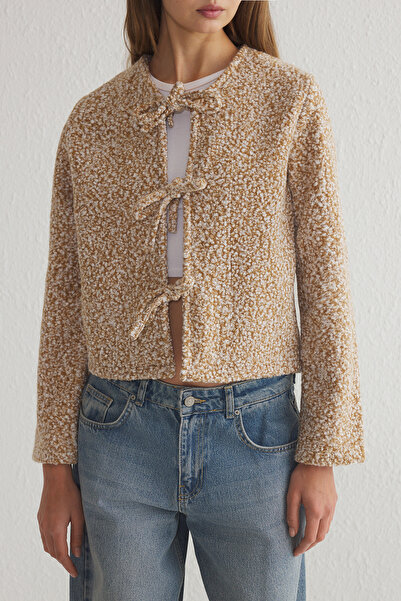 Trendyol Collection Kabát Regular Fit v velbloudí barvě - Twoss25Mo00039