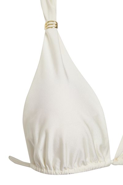 Trendyol Collection Ecrufarbenes, glänzendes, normales Bikini-Set mit Dreieckszubehör TBESS25BT00012