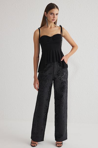 Trendyol Collection Μαύρο στήθος Λεπτομερής πλεκτή μπλούζα TPRSS25BZ00006