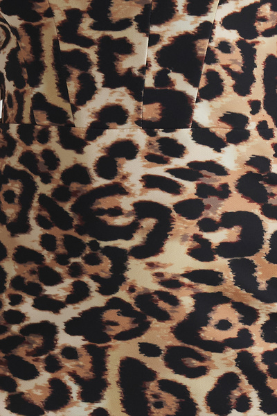 Trendyol Collection Hnědo-vícebarevný leopardí korzet Detailní večerní šaty Noční šaty pro návrat domů TPRSS22EL00097