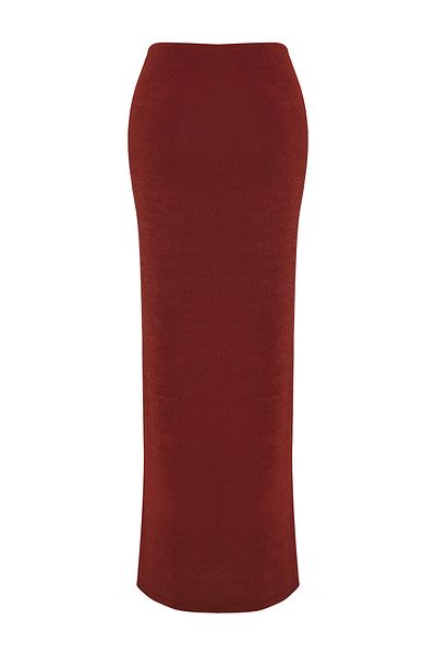 Trendyol Collection Tile*St bedruckter Midirock aus 95 % Polyester und 5 % Elastan