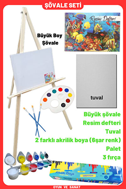 IG Şövale Resim Boyama Başlangıç Seti - (şövalye), Tuval, Tual Seti