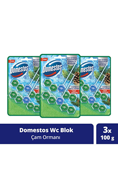 Domestos Wc Blok 5'li Güç Tuvalet Bloğu Çam Ferahlığı Maksimum Hijyen Sağlar ...
