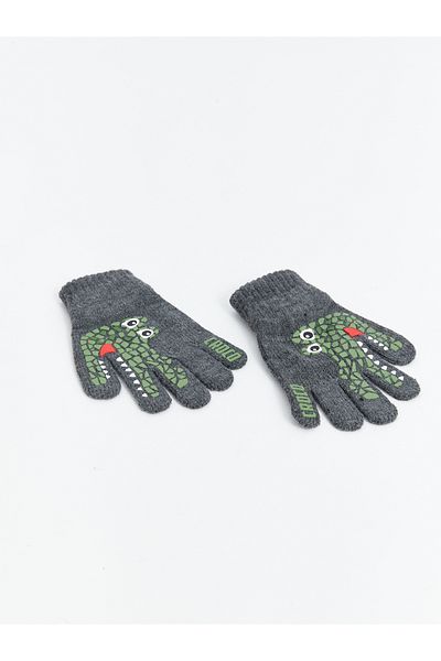LC Waikiki Krokodil bedruckte Strickhandschuhe für Jungen