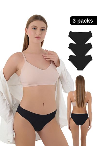 CNT Chiloți de bikini zilnici pentru femei, din bumbac pieptănat, țesătură flexibilă, în pachet premium