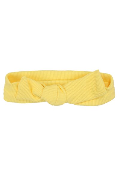 bebegen Baby Girl Yellow Knotted Ribbed Bandana