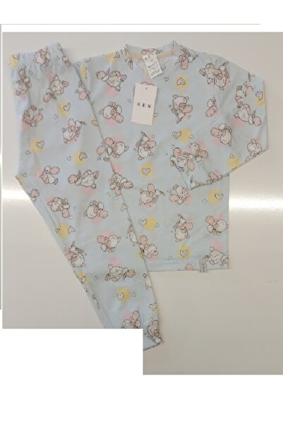 GES MEDİKAL Пижамен комплект за момичета с щампа на агнешко