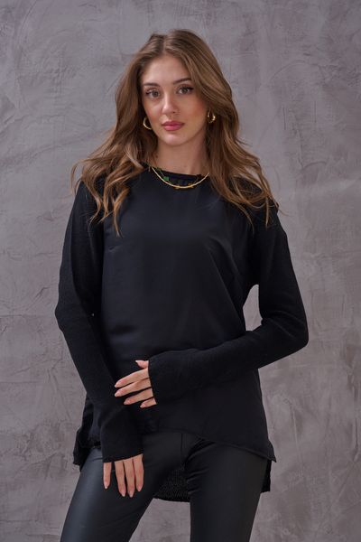 SHUGAA DETALIU DE FEMEI PRE SATIN ELEGANT DESIGN CLASIC TRICOAT BLUZ