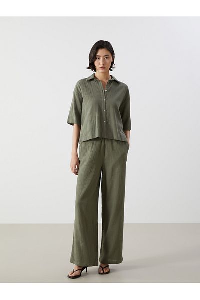 LC Waikiki Elastic Waist Textured Women's Trousers