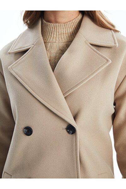 LC Waikiki Ceket Yaka Kadın Kaşe Kaban