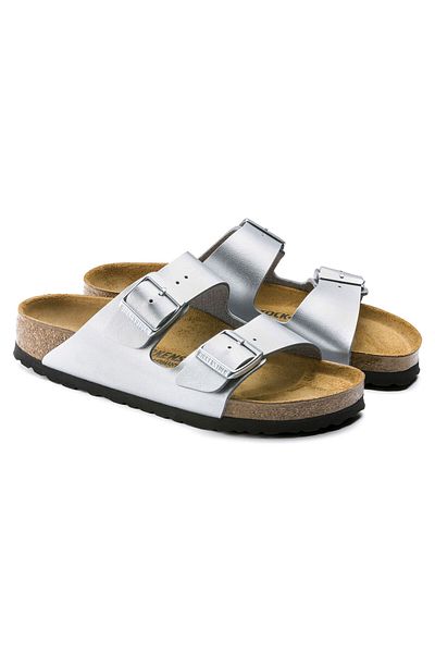 Birkenstock Dámské stříbrné pantofle Arizona1012282