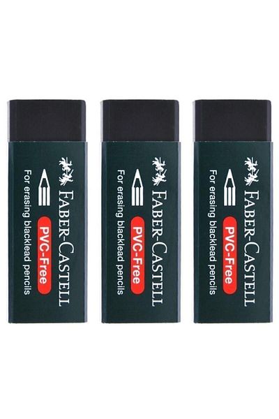 Faber Castell Copy - Pvc Free No:20 Large Size Black Eraser (3 Pieces)