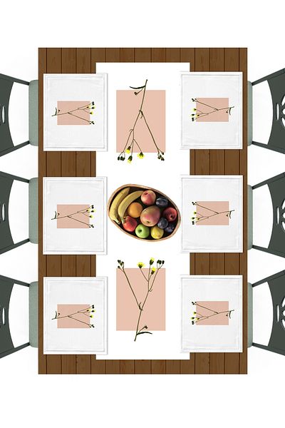 Filamente Ramadan Runner + 6 Pieces of American Service / Table Set / Stain Resistant and Washable Micropetek Fabric