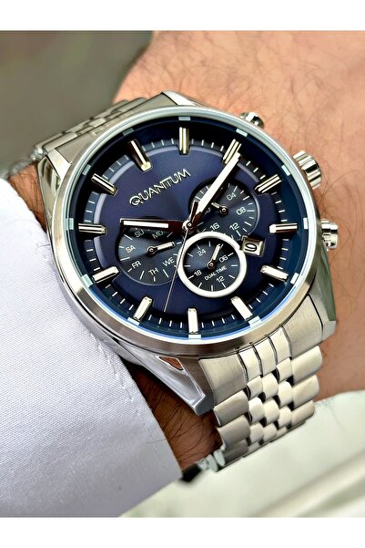 Quantum Functions Active 10 Atm Waterproof Steel Band Steel Case Men Wristwat...