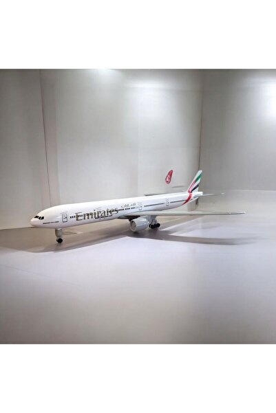 Kids Metal Uçak Maketi Emirates Air Logolu 205 mm Uzunluk Dekor Hobi Hediyelik Masa Süsü