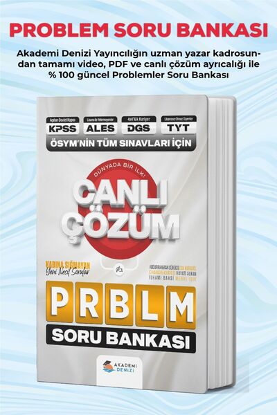 Akademi Denizi Yayınları Kpss, Ales, Dgs, Tyt Problemler Soru Bankası 2024-2025