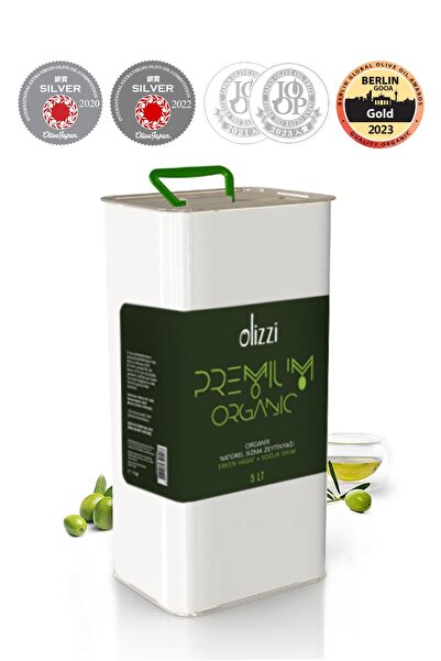 Olizzi Premium Organik Natürel Sızma Soğuk Sıkım Erken Hasat Zeytinyağı Ödüllü 5 lt