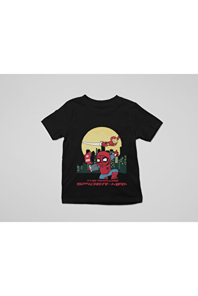 SVART WEAR Avengers Iron Man HERO  Kids Bisiklet Yaka Pamuklu Baskılı Kısa Kollu Çocuk ve Genç Tişört