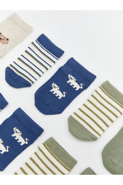 LC Waikiki Set mit 5 gestreiften Booties-Socken für Babys